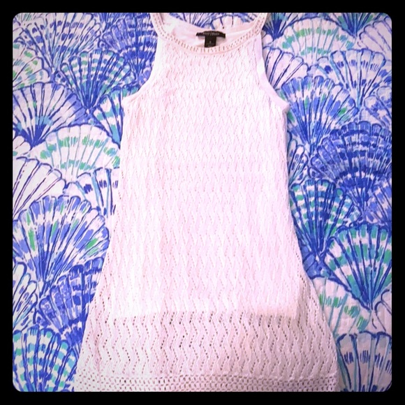 NWOT white tunic top or mini dress WHBM - Picture 1 of 5